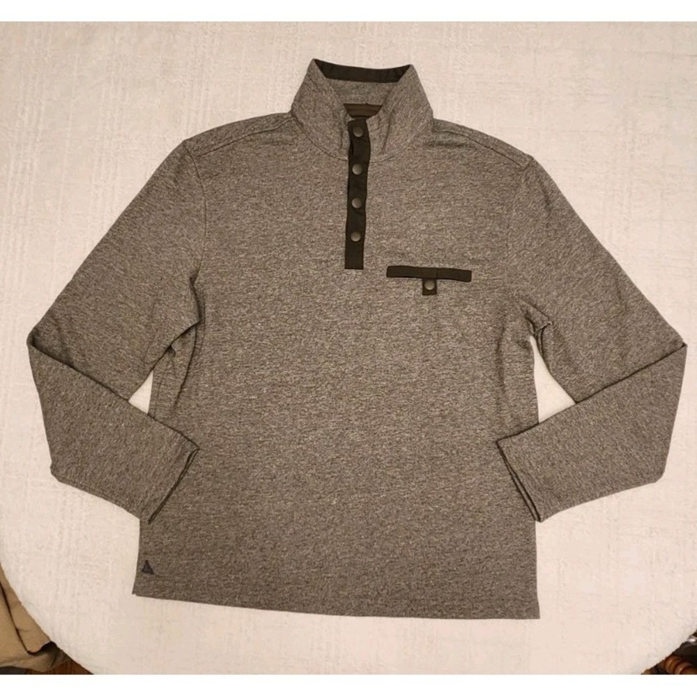Untuckit‎ Sweater Mens Medium Long Sleeve 1/4 Snap Pullover Outdoors Gray